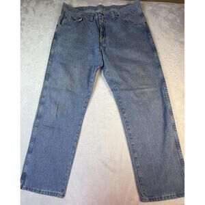 Wrangler Regular Fit Jeans Mens 36x29 Blue Straight Leg